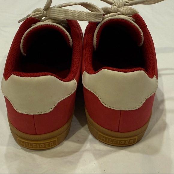 Tommy Hilfiger Red Maisie Leather Sneakers | Gum Sole | Size 8.5 - Picture 5 of 9